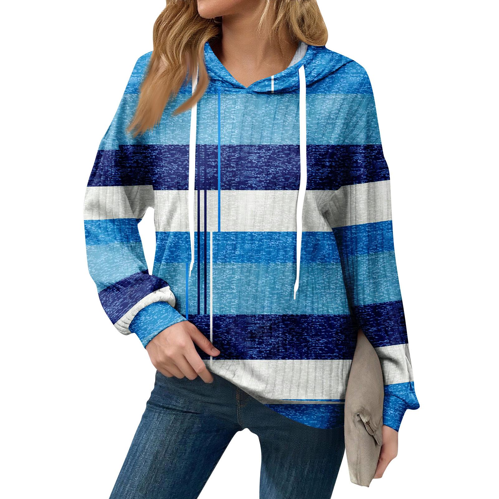 

Толстовки для женщин оверсайз зимние милые свитшоты пуловер трендовая осенняя одежда L синий