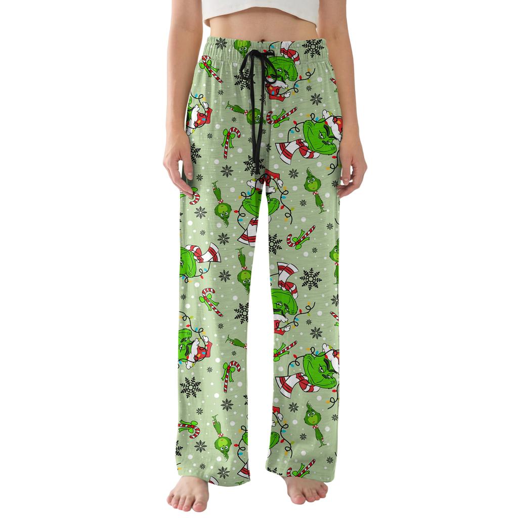 Damen Pyjamahose Leicht Lässig Bequem Palazzo-Hose Nachtwäsche Loungewear Unterteile Mit Taschen