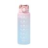 1 Liter Motivations-Wasserflasche mit Strohhalm-Mundstück Mit Zeitmarkierung Auslaufsichere Sport-Wasserflasche Für Fitnessstudio Camping Tour