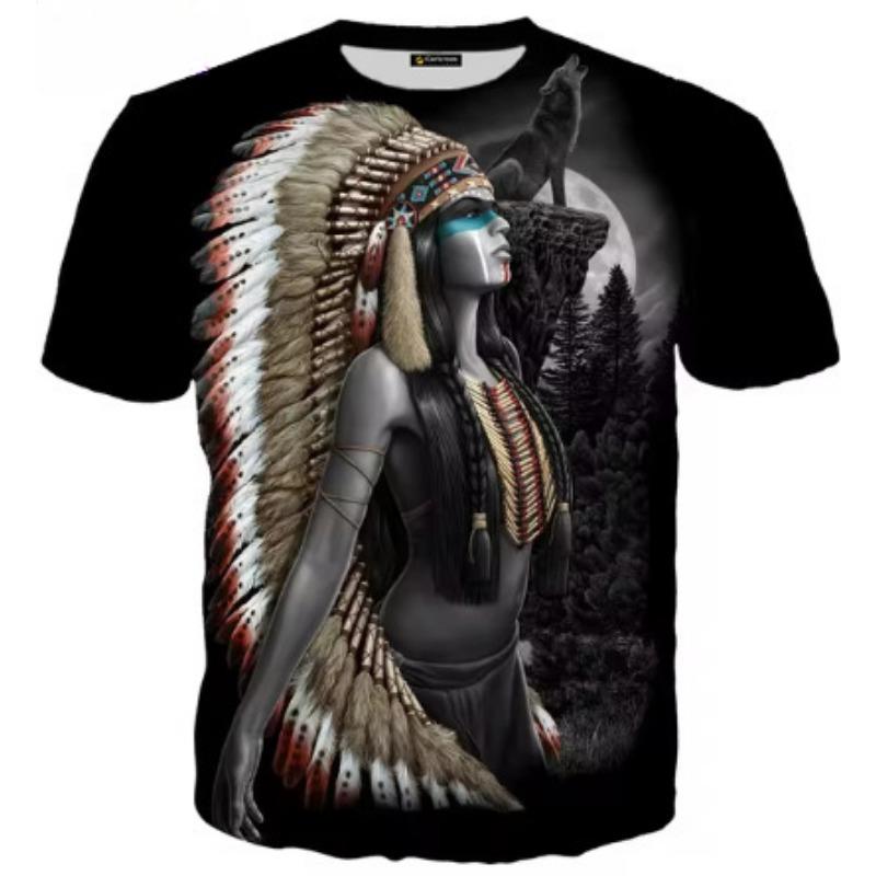 

Индийская 3D футболка Мужская Повседневная с круглым вырезом и коротким рукавом С принтом индийской культуры Повседневная Летняя Футболка Casa XXL