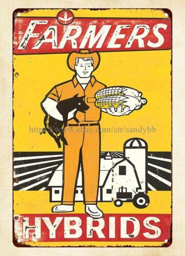

vintage garage home metal signs FARMERS HYBRIDS metal tin signAluminum 20x30cm（7.8x11.8inch）