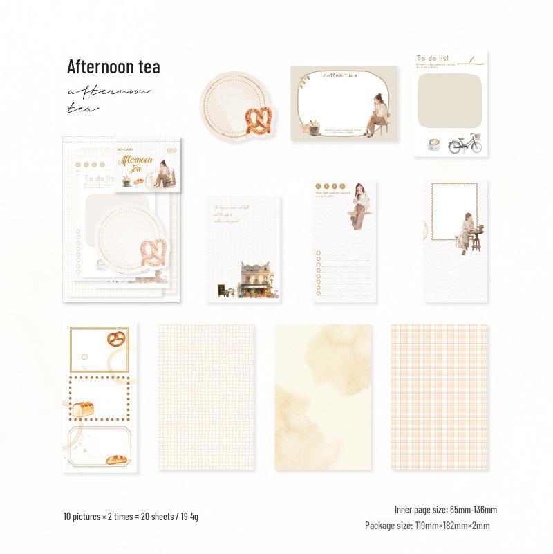 Momo Capture Life Series Retro Sticky Notes - Hand-Painted Memo Planner Decoration, 4 Styles