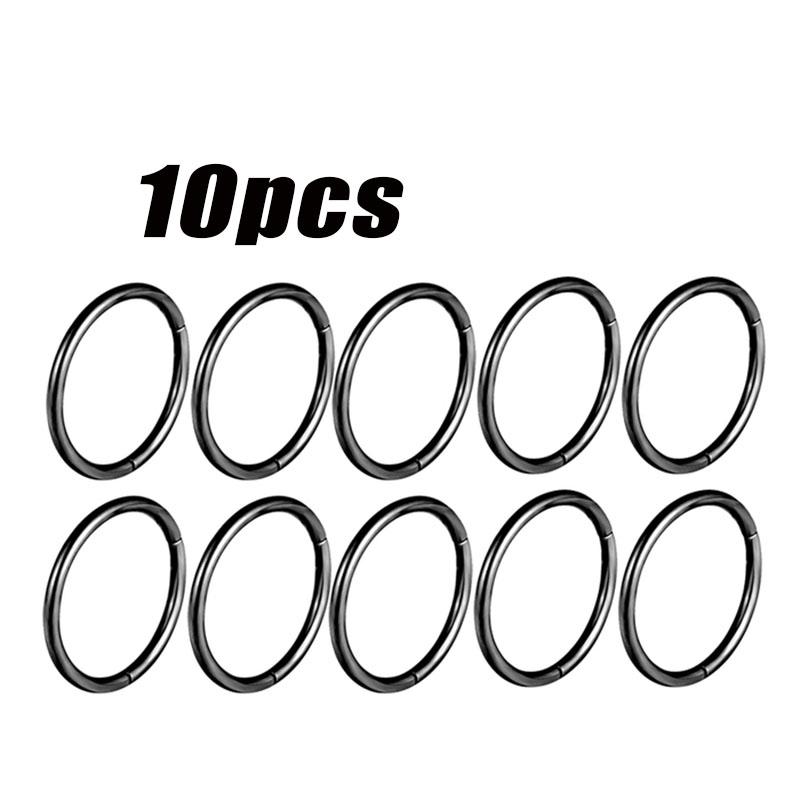 

10 шт. титановых колец для носа, пирсинг септума, кликер, кольца для носа, пирсинг, шарнирные сегментные кольца, пирсинг хеликса, унисекс, украшения для тела 1.2x10mm