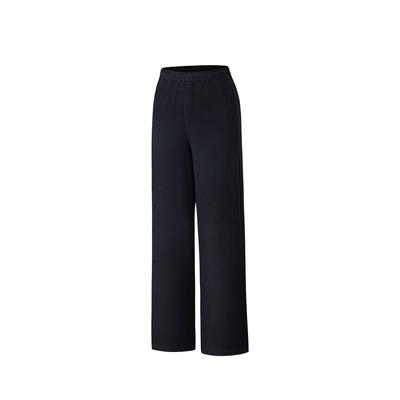 Casual Fashion Versatile Trendy Loose Wide Leg Straight Knit Sports Pants Women Bottoms Basic-Black 162618303N-2