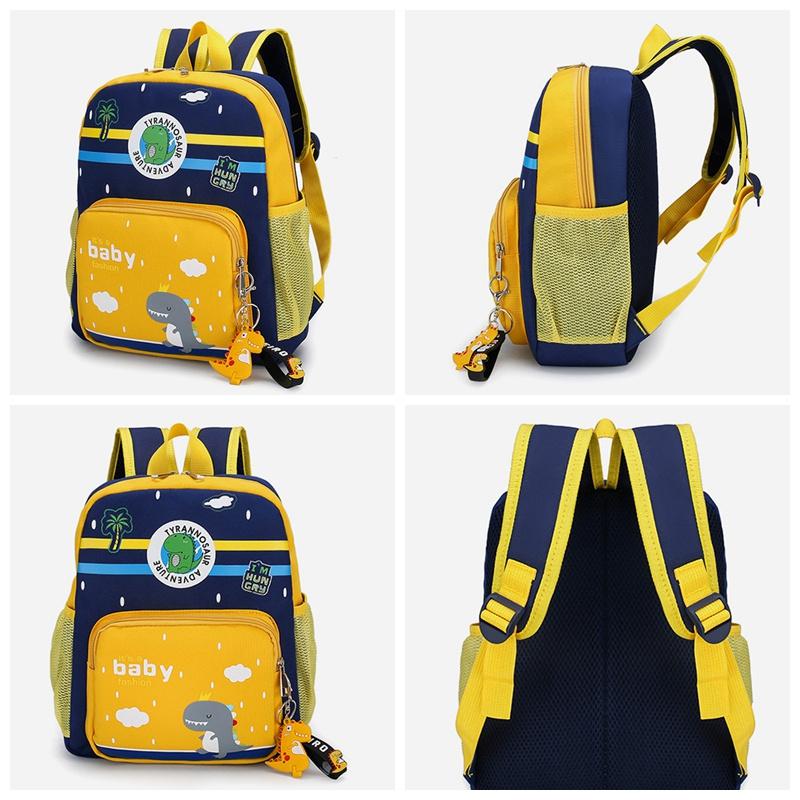 Kreskówkowy Dinozaur Dzieci Ochrona Kręgosłupa Lekki Tornister Szkolny Przedszkolny Chłopcy Dziewczynki Uroczy Plecak Torba o Dużej Pojemności