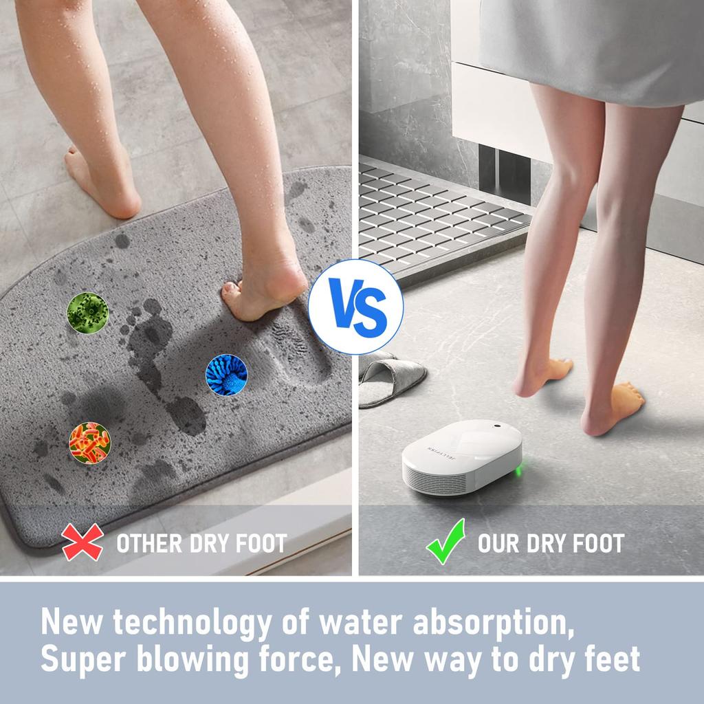 JELLYFISH Tragbarer Fußtrockner mit Infrarot-Ersatzbad für Füße und Hände, Ideales Geschenk für Schwangere und Perfekt für Zuhause und Reisen, Sensor, Matte,