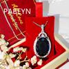 925 Sterling Silver Fashion Temperament Oval Blue Zircon Necklace Birthday Party Anniversary Wedding Gift