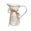 Shabby Chic Krug Vase mit Seilschleife | Abgenutztes Vintage-Finish, Dekoration im Landhausstil,