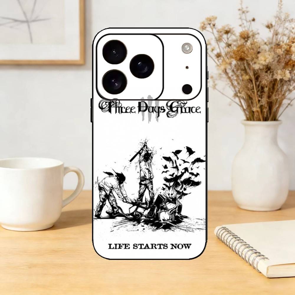 TDG Rock Band T-Three Days Grace Phone Case For iPhone 17,16,15,14,13,12,11 Plus,Pro Max,SE4Soft Silicone Black Cover