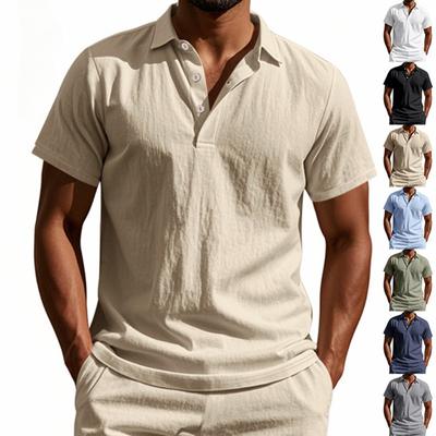 The Solid-color Short-sleeved Shirts for Men In Summer Are Casual, Loose, Comfortable and Fashionable. Men's Short-sleeved POLO Shirt