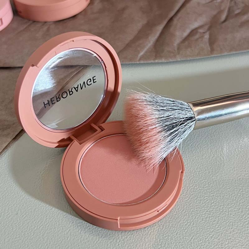 HERORANGE Monokrom Serbuk Blush Waterproof, Long-lasting, Peach-orange Soft Matte Natural Blush Rouge