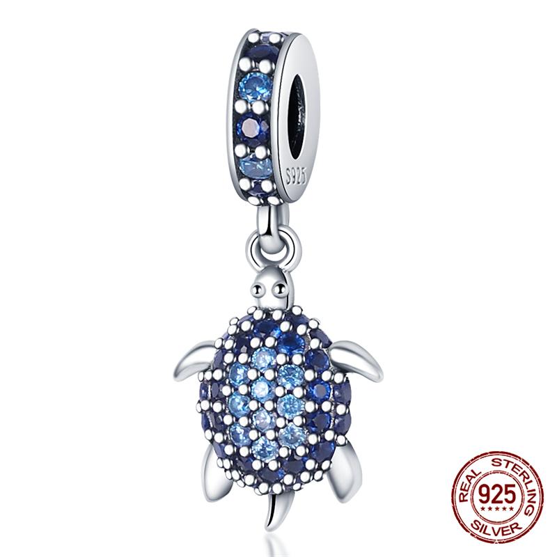 100% Genuine 925 Sterling Silver Ocean Collection Seashell Turtle and Heels Charm Beaded for Original  Bracelet Bracelet