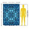 Blue Geometric Shower Curtain, Waterproof Fabric With Rod Pocket Design For Bathroom Decorations