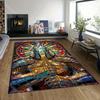 1PC Stained glass knight sword Print Carpet Rug for Living Room Bedroom Sofa Doormat Home Decor Non-slip Floor Mat