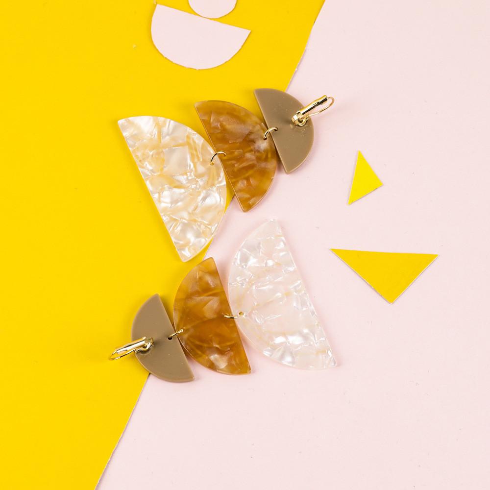 Geometric Modern Earrings For Women Stylish And Versatile Half Circle Design