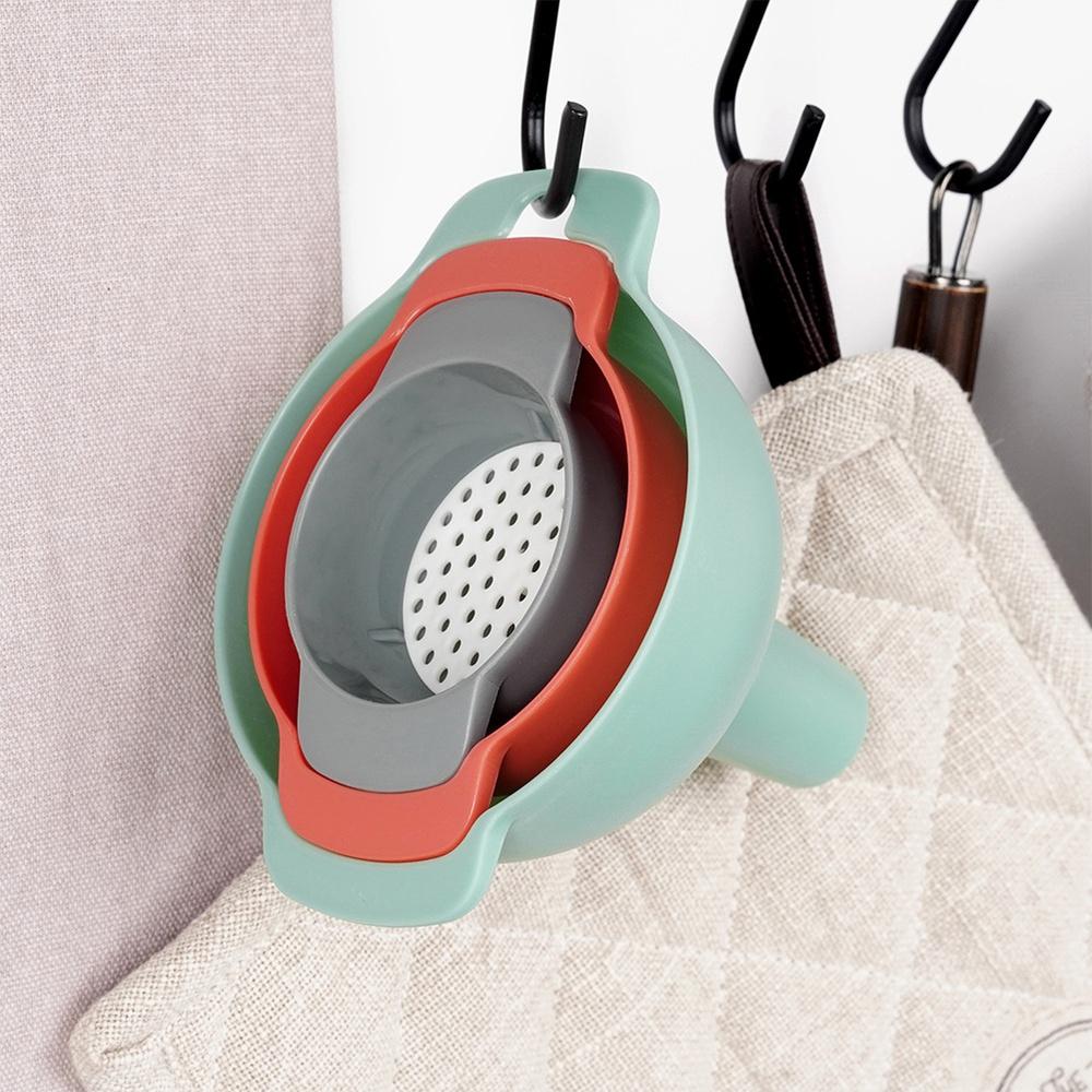 3x Kitchen Funnel for Filling Bottles and Pourers 6/8/10 cm