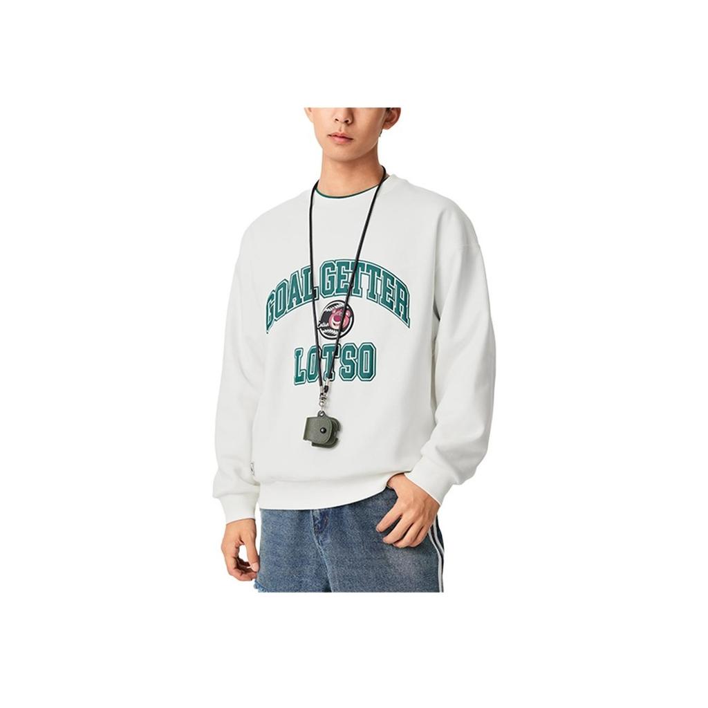 Li Ning × Disney Collaboration Pixar Strawberry Bear Series Cartoon Letter Round Neck Comfortable Breathable Fleece Warm Sweatshirt AWDU437-5