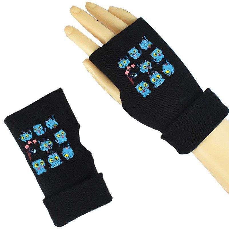 K-POP Witch Hunt Team Gloves, Children's Cycling and Writing Half-finger Gloves, Autumn and Winter Warm Gloves
