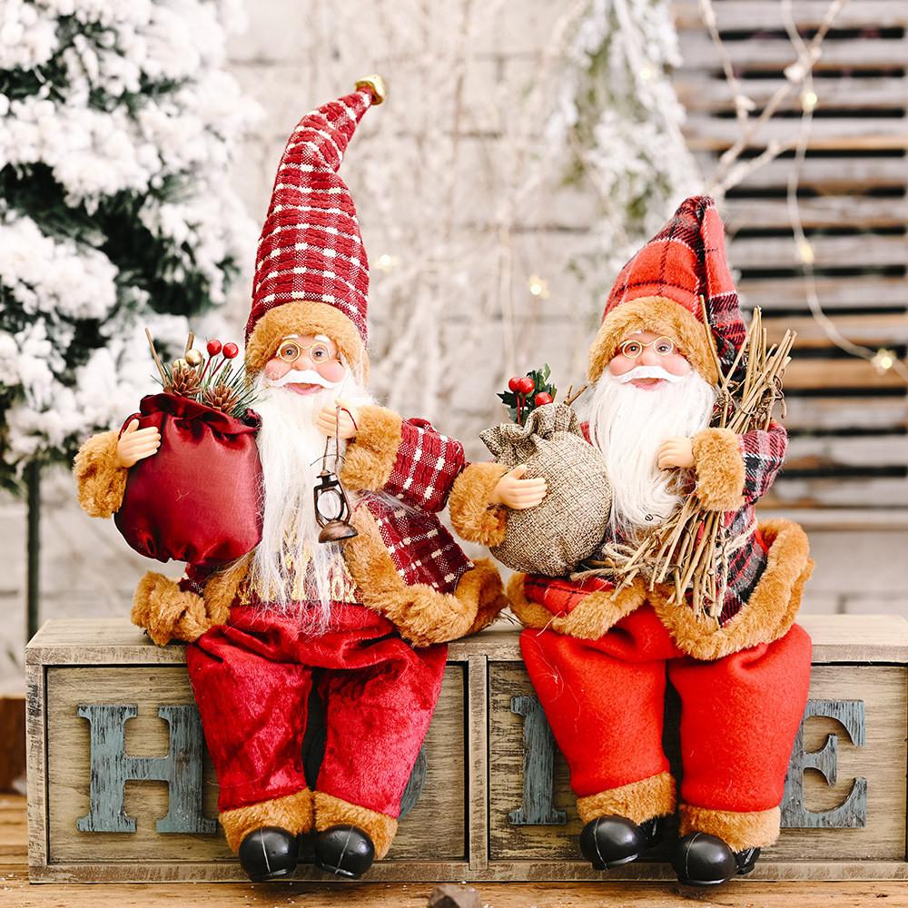 Santa Adorable Sitting Claus Doll Unique Christmas Ornament Perfect For Holiday Decor