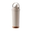  750ml Stainless Steel Coffee Mug with Ceramic Interior and Leak proof Straw Lid