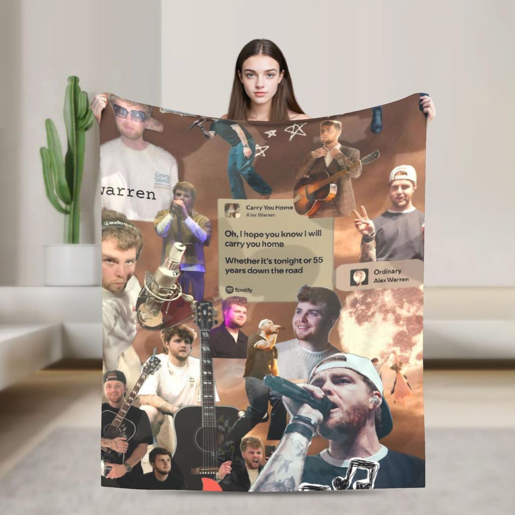 Warm Soft Blanket Decorative Alex Warren America Singer Throw Blanket  Flannel Bedspread For Bedroom Novelty Sofa Bed Cover