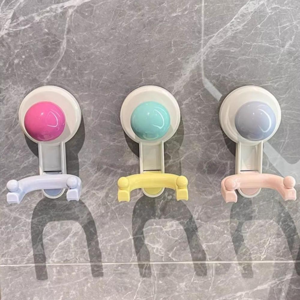 2Pcs Dopamine Vacuum Double Hooks Removable Wall Hanger Creative Shower Hooks Behind the Door