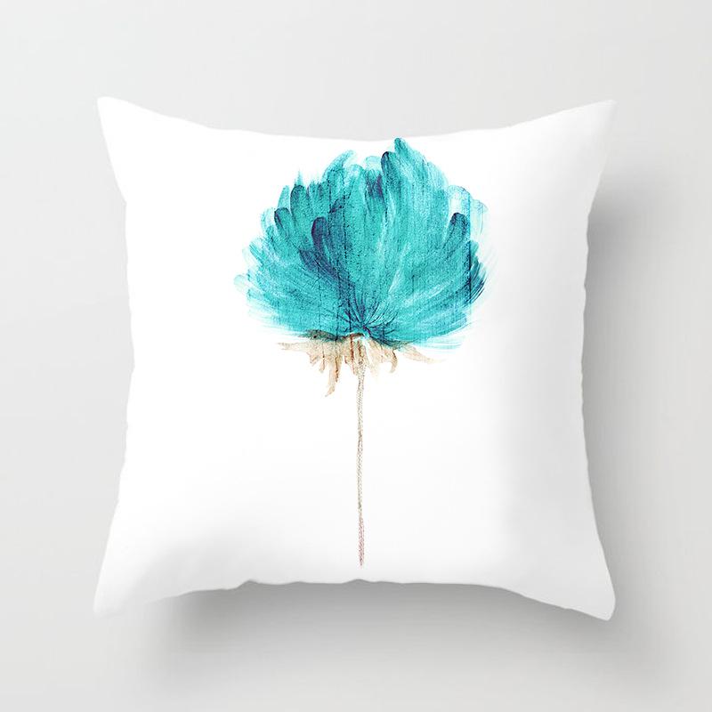 Ins Plant Flower Pillow Digital Printing Car Sofa Cushion Cover Shopee Home Soft Furnishings