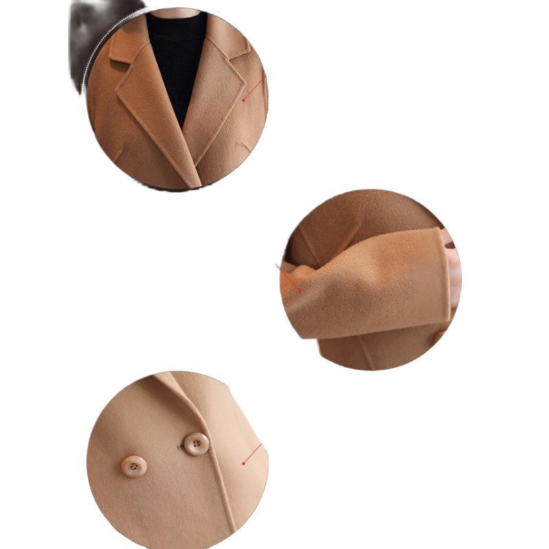 Woolen Coat Coat Women's New Coat 2025 Spring and Autumn Medium and Long Large Size Woolen Korean Version Loose Woolen Coat