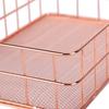 Rose Gold Desktop Organization Basket Iron Grid Wire Storage Organizer  Home Office