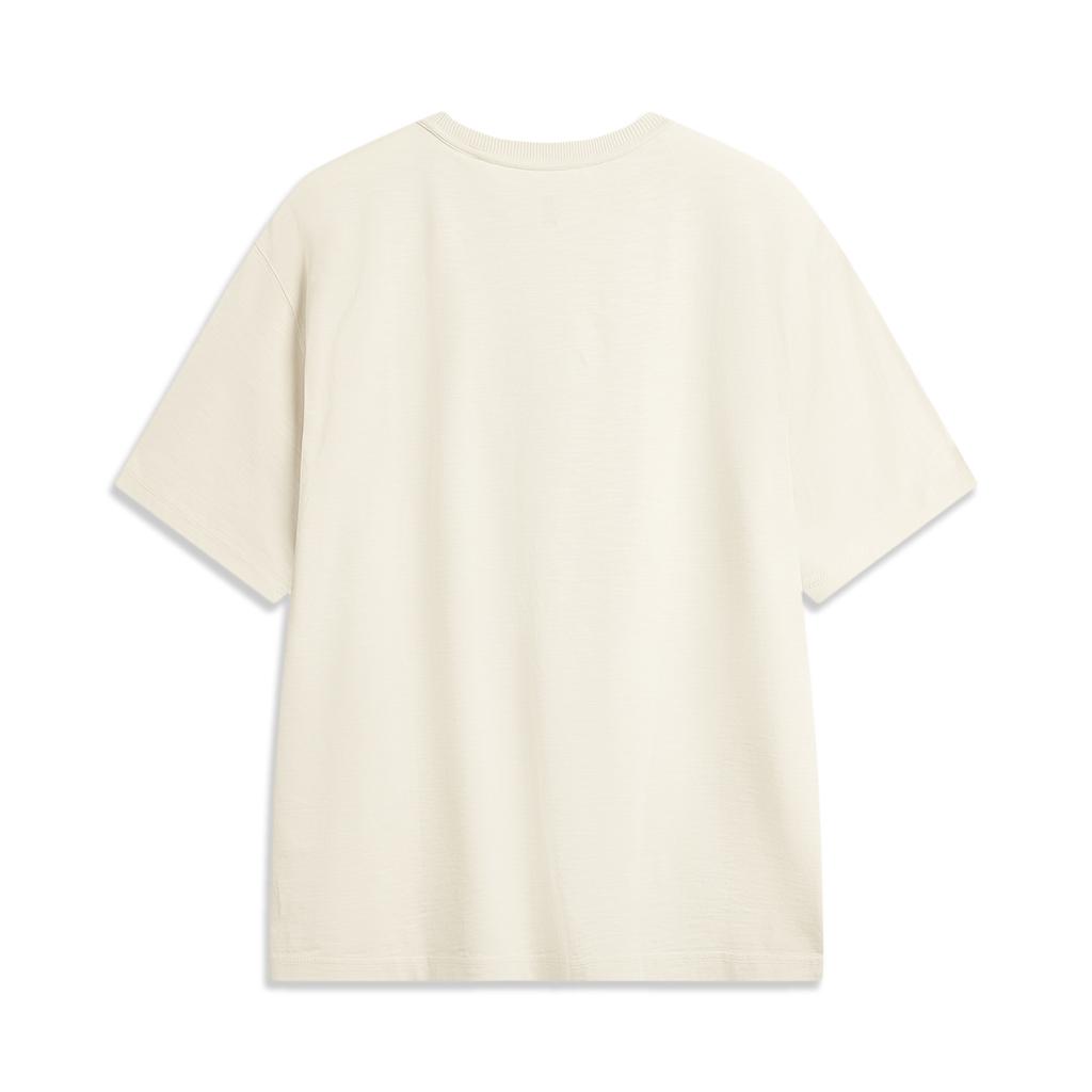 Li Ning Basketball Series Letter Round Neck Breathable Versatile Loose Short Sleeve T-Shirt Men Tops Light-Pink Gray AHSVB75-1