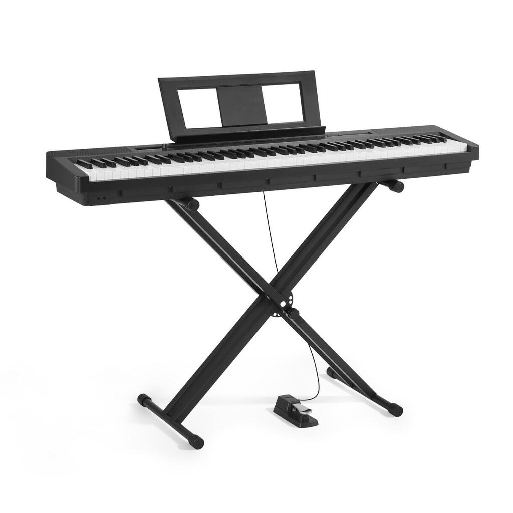 Weighted Digital Piano, 88 Keys Fully Weighted, Electric Piano Dual Keyboard & Speakers with X Stand, Sustain Pedal, Recording Function, 280 Tones,