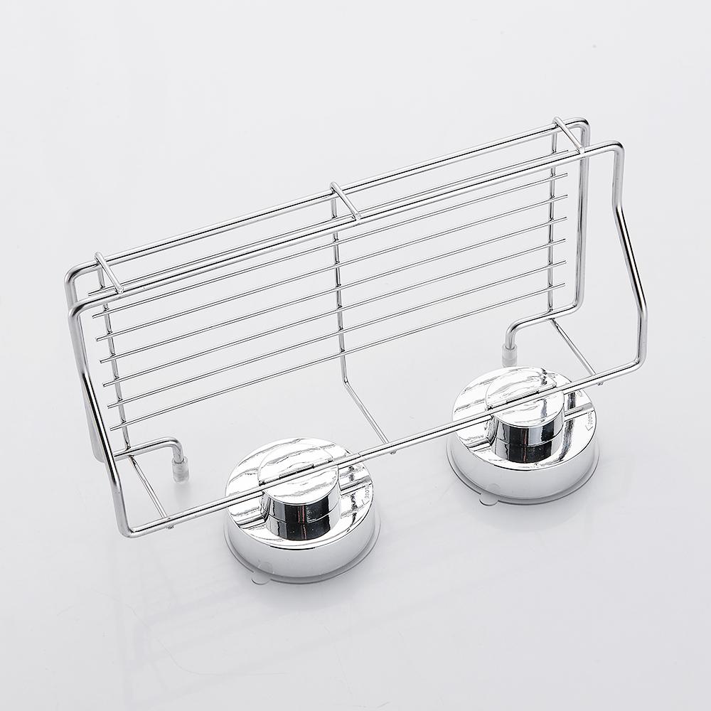Stainless Steel Bathroom Shelf Traceless Suction Cup  Storage Holder Hanging Organizer Basket Bathroom Accessories