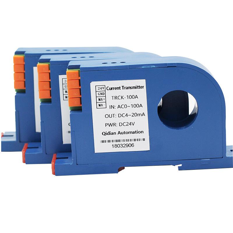 AC 50A 100A 200A 500A open loop transmitter Hall current sensor transducer with 4-20mA 0-5V 0-10V analogy signal output JXK-10