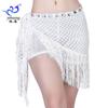 Women Sexy Bead Slice Waist Chain Belly Dance Show Costume Sequin Fringed Hip Scarf Dance Performance Lace Up Hollow Waist Scarf