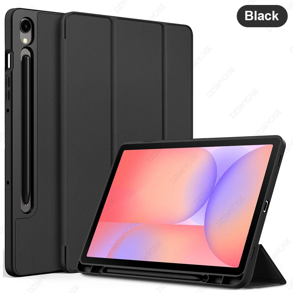 

Силиконовый чехол для Samsung Galaxy Tab S9 11 дюймов S9/S10 FE/S10 Lite 10,9 дюйма, с держателем для стилуса, функция сна/пробуждения чёрный