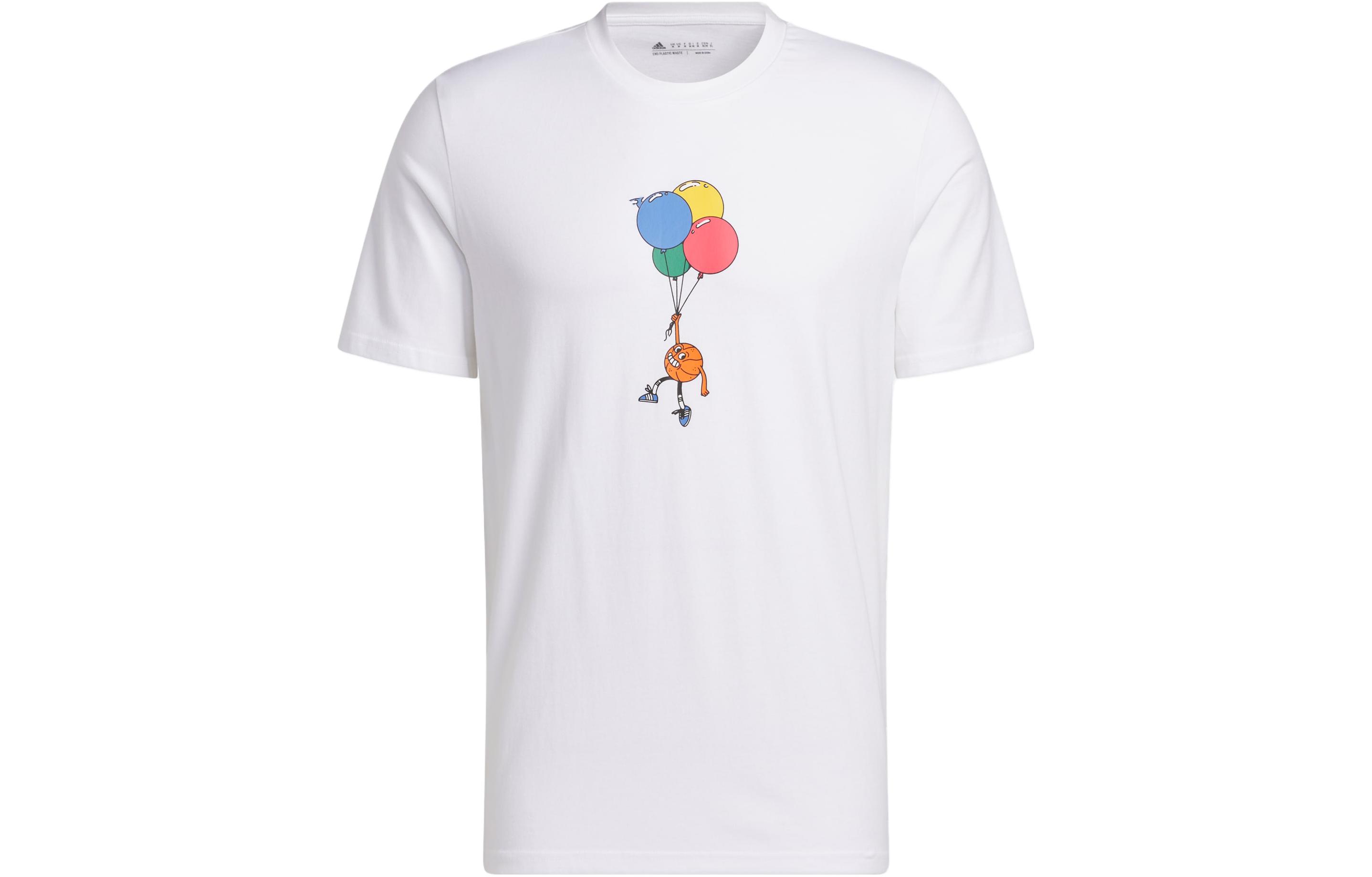 Adidas T Shirts Men s White Crew Neck Moderate Straight Fit White|S
