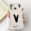 Protective Cases For Tecno Pop 4 Pro Case Lucky letters A-Z Soft Silicone White Cover For Tecno Pop 4Pro 4 PRO 6.52" Phone Shell