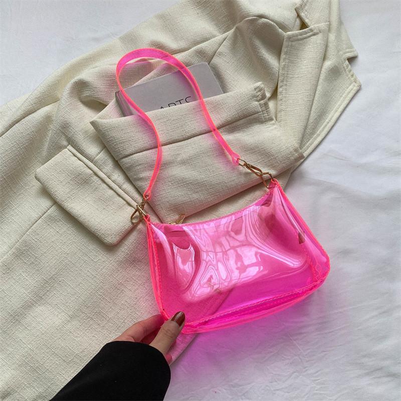 

Chic Fashion Transparent Underarm Bag For Women Perfect For Spring And Summer Outfits рожевий