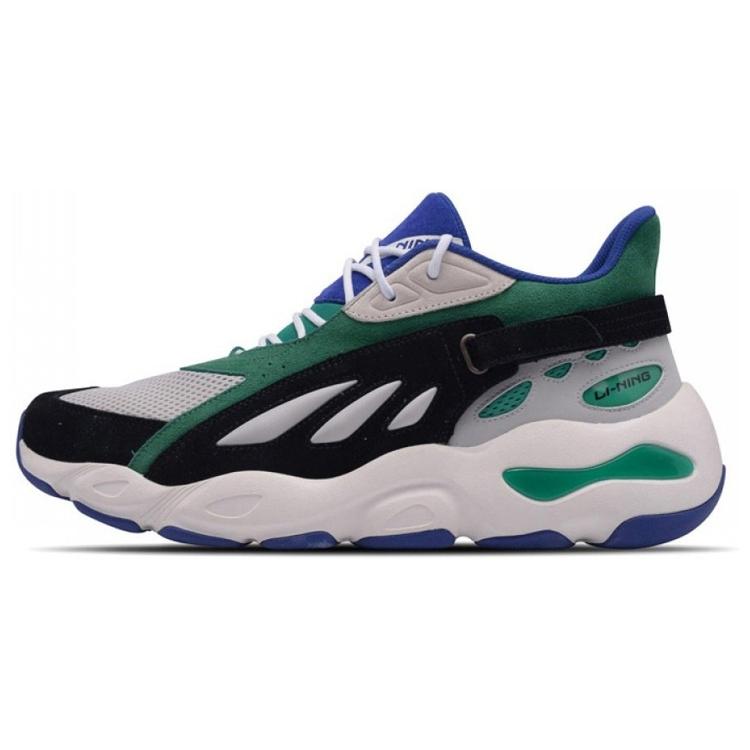 New LiNing Butterfly Anti Slip And Wear Resistant Lightweight Low Top Chunky Sneakers Men's Turquoise AGLN069-14