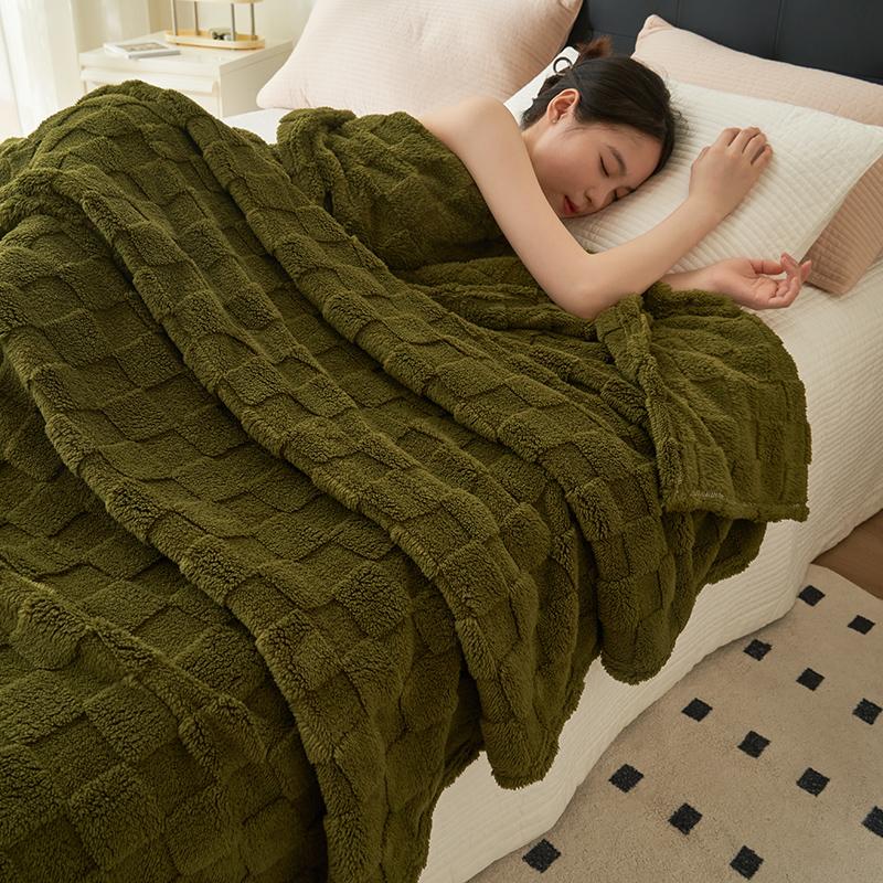 Warm Blanket Velvet Bed Linen Skin-friendly Plaid Simple Style Shawl Winter Bedspread for Home Manta Sofa Towel Soft Blankets