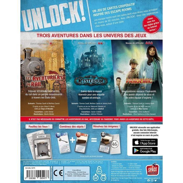Asmodée - Space Cowboys - Unlock! : Game Adventures - Unbox Now - Jeu De Société - À Partir De 10 Ans - 1 À 6 Joueurs - 60 Min