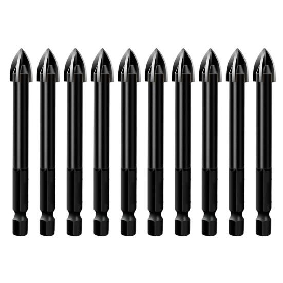 

10 шт. Универсальное треугольное сверло с крестообразным углом, эффективный наконечник с низким сопротивлением и антикоррозийным покрытием 6mm