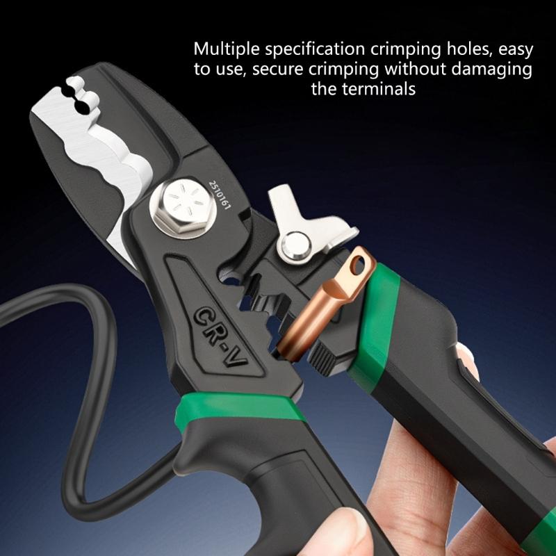 Heavy Duty 8Inch Wire Stripper And Cable Cutter With Precise Adjustment For Professional Electrical Work