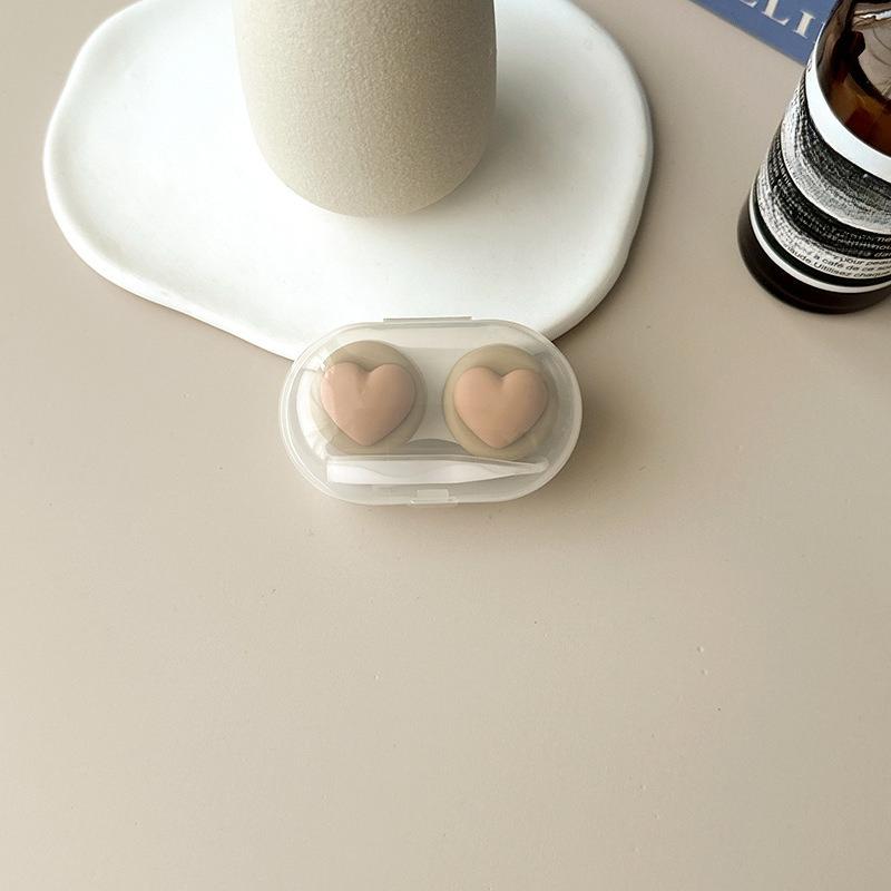 Heart Contact Lens Case with Tweezer Mini Cute Eyes Care Contact Lenses Container Box Travel Kits Eyewear Accessories Organizer