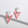 Trendy Geometric Heart Stud Earrings - Japanese & Korean Street Style
