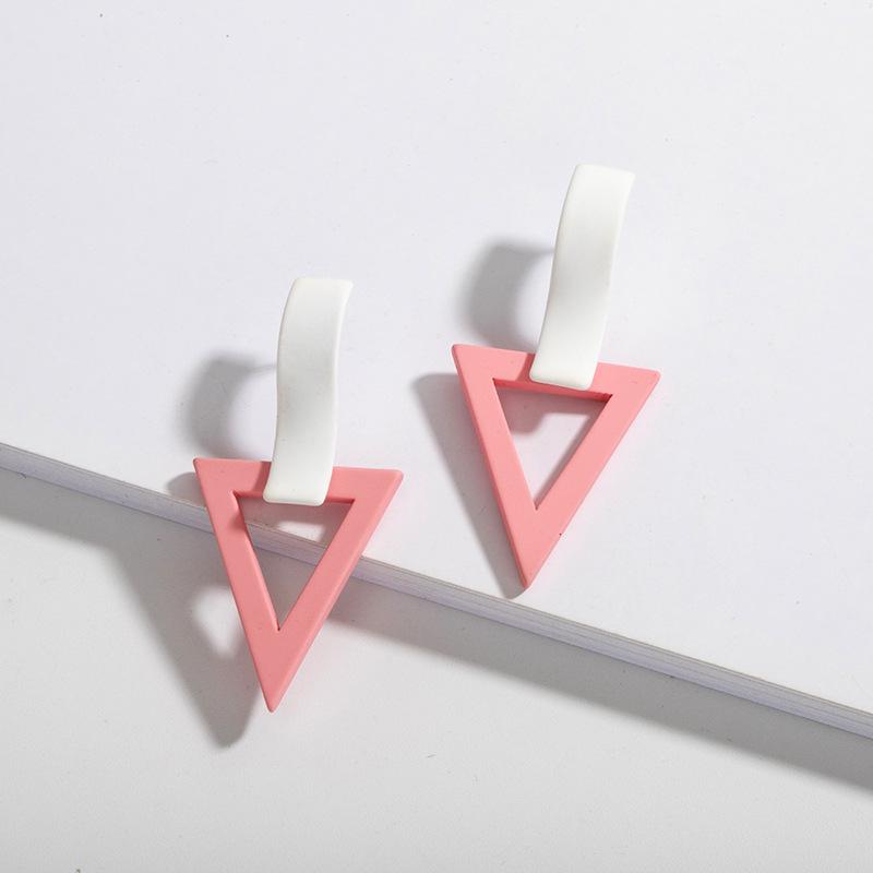 Trendy Geometric Heart Stud Earrings - Japanese & Korean Street Style