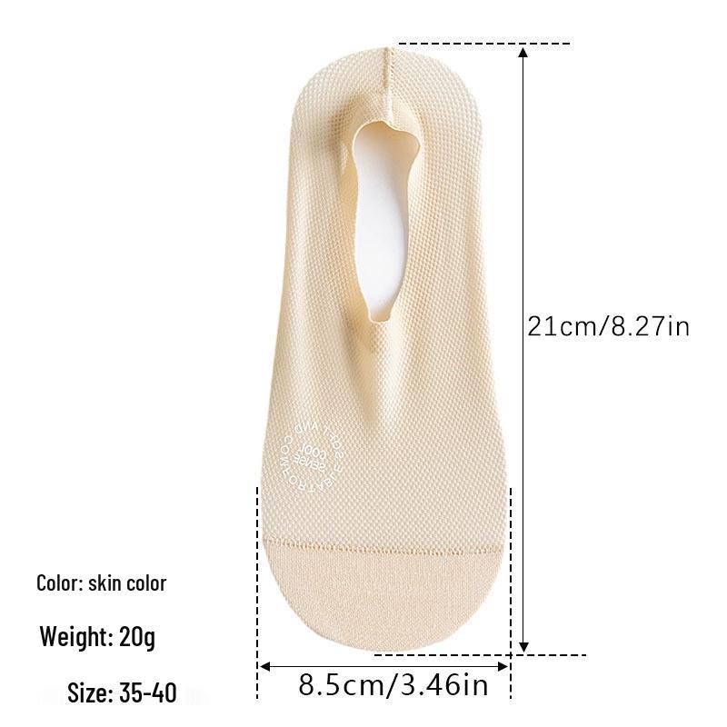 Women s Ice Silk No-Show Socks: Thin, Non-Slip, Low-Cut, Invisible with Pure Cotton Soles for Heels and Flats. Slip-on Sole