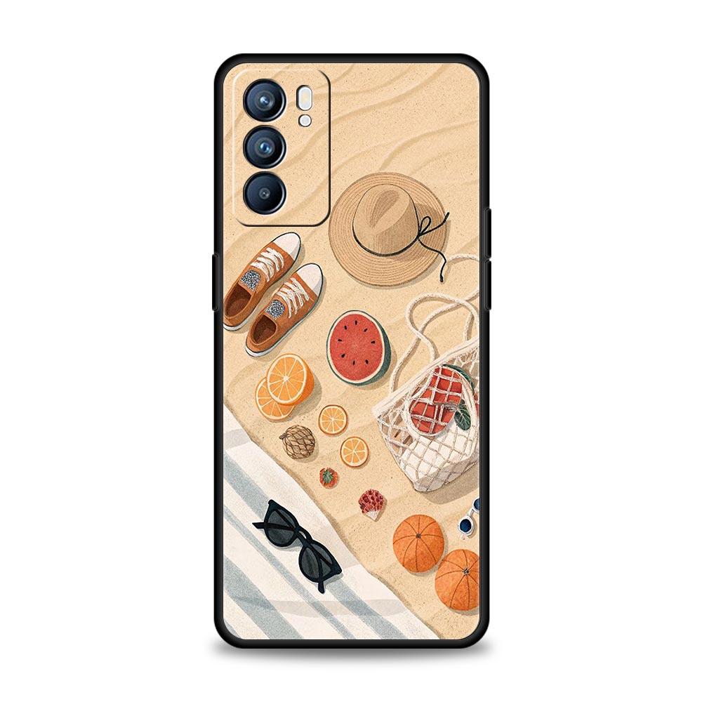 Summer Beach Phone Case For Oppo Reno 13 12 11 10 7 F Find X5 X6 A98 A80 A79 A78 A57 A54 A31 A17 Pro 5G Soft TPU Cover Funda Bag
