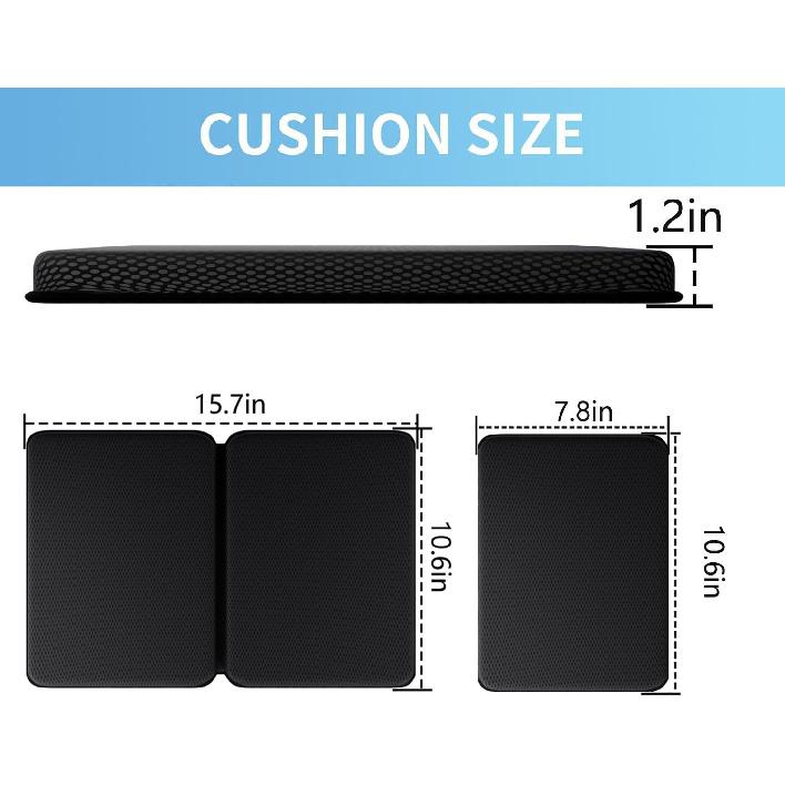 Portable Gel Seat Cushion,15.7'' x 10.6''Foldable Breathable Travel Thick Gel Seat Cushion for Office Chair, Car Seat, Wheelchair,Relief Long