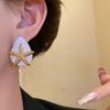 Oil Drip Copper Starfish Shell Earrings Shell Shape Star Dangle Earrings Starfish Ear Studs  Party